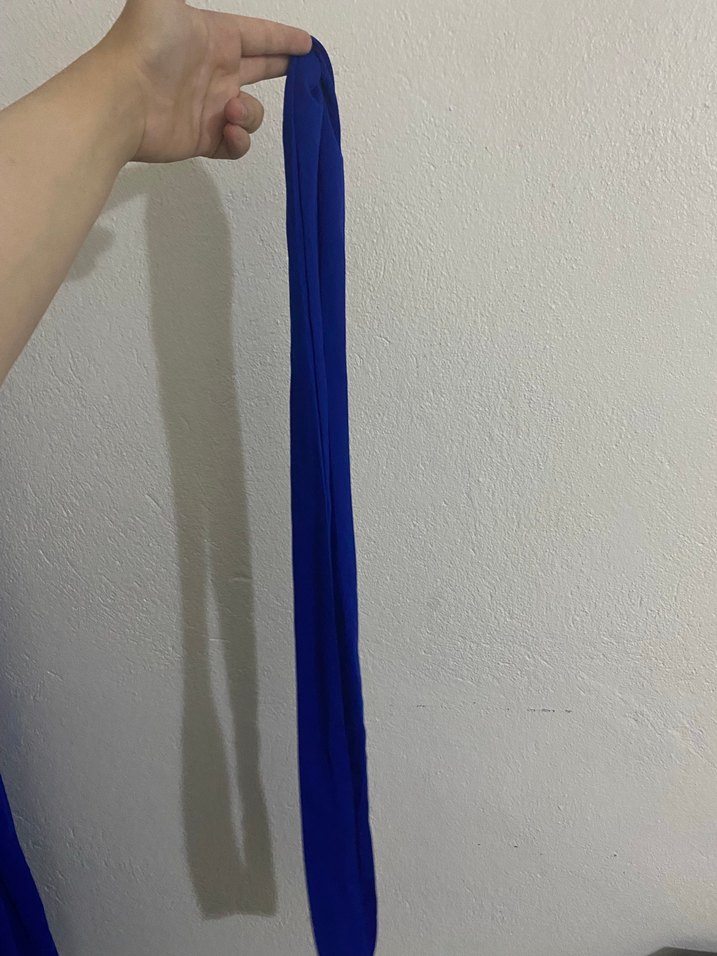 Uzun Kollu Mavi Salaş Kadın Elbise - Görsel 4