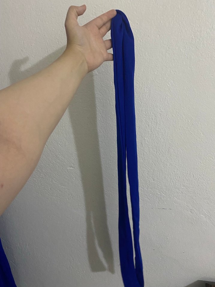 Uzun Kollu Mavi Salaş Kadın Elbise - Görsel 3