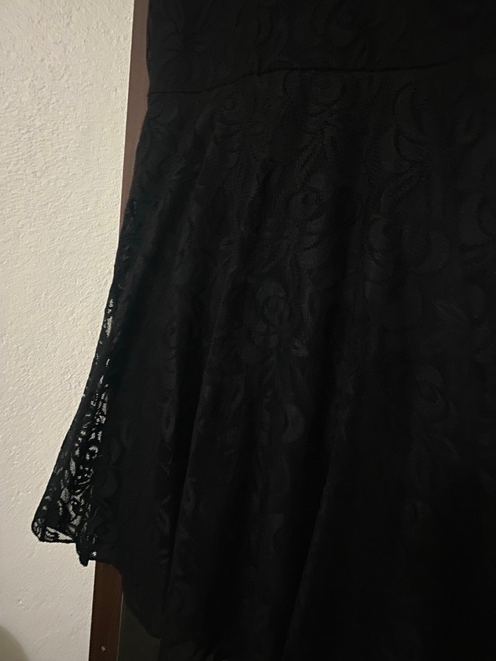 Uzun Kollu Siyah Fırfırlı Gofret Yaka Tunik - Görsel 5