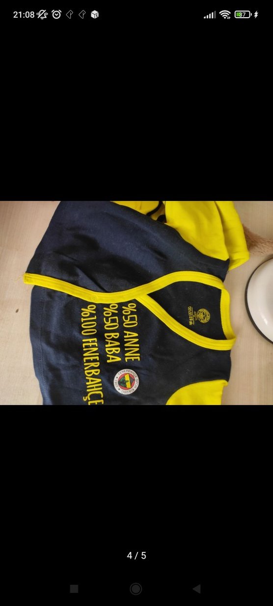 Fenerbahçe Baskılı Sarı Bebek Body - Görsel 3