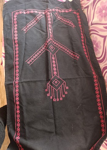 Beden Bohem Tarzı Siyah El Dokuması Kilim
