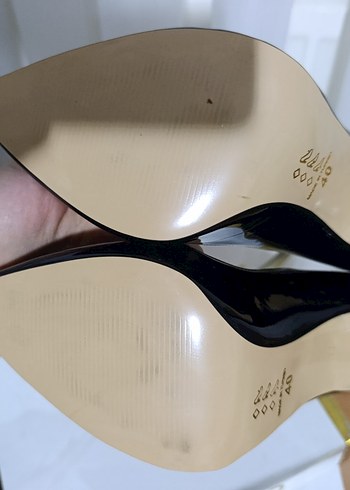 Siyah Parlak Yılan Desenli Stiletto - Görsel 6