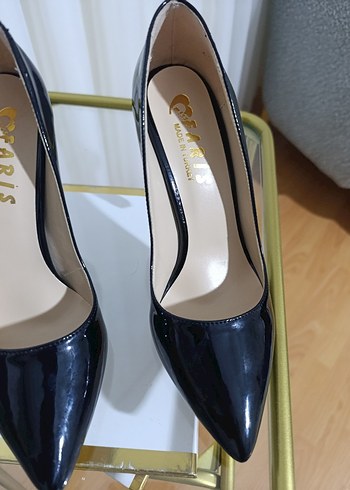 Siyah Parlak Yılan Desenli Stiletto - Görsel 4