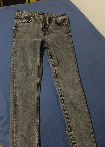 xl Beden gri Renk Düğmeli Gri Dar Kesim Midi Kot Pantolon