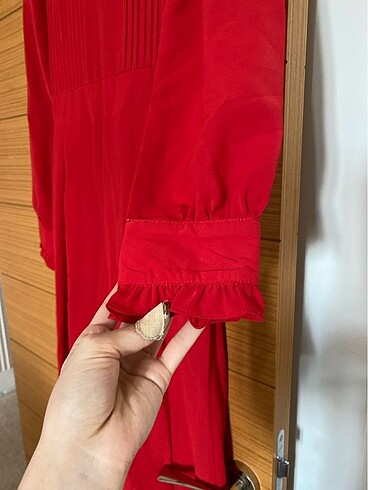 s Beden kırmızı Renk Tesettür elbise
