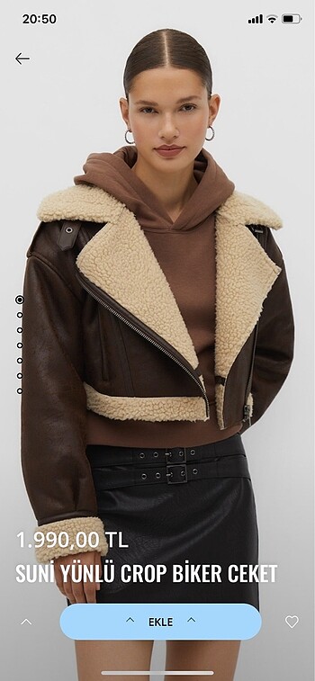 stradivarius biker ceket mont