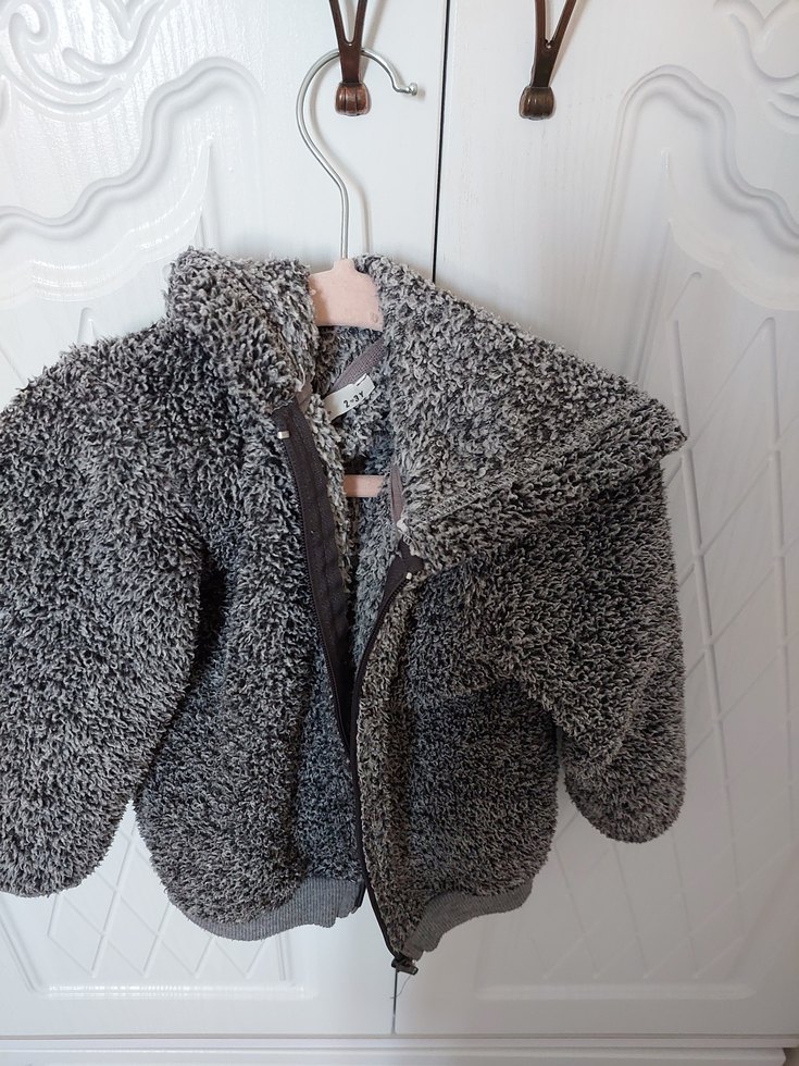 Kapüşonlu Gri  Çocuk hırkası - Görsel 2