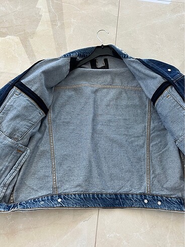s Beden Maje taşlı zımbalı denim ceket