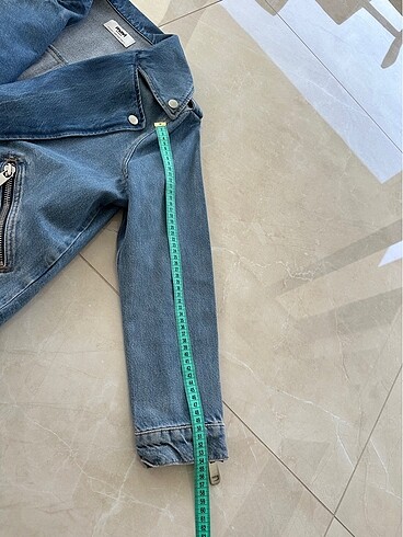 s Beden lacivert Renk Mavi denim biker ceket