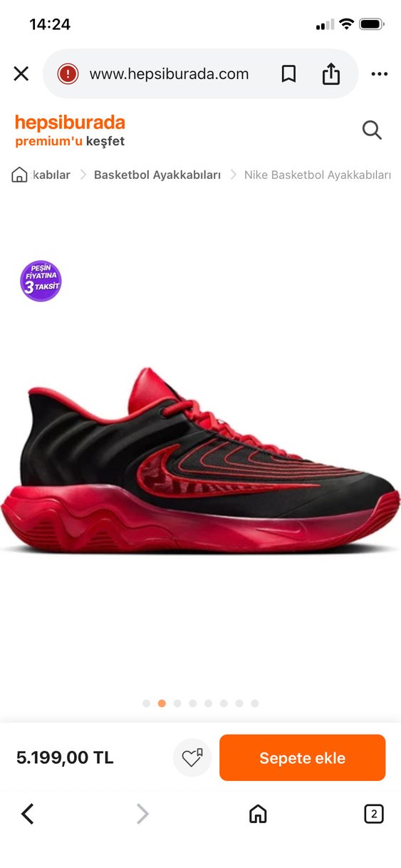 Nike Kırmızı Siyah Basketbol Ayakkabısı - Görsel 2