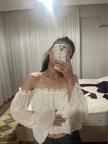 Şifon crop üst