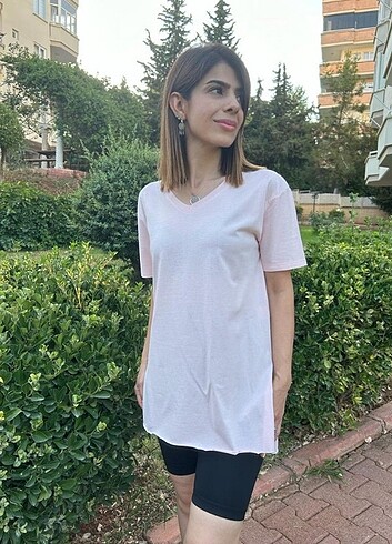 Diğer Pembe basic t-shirt