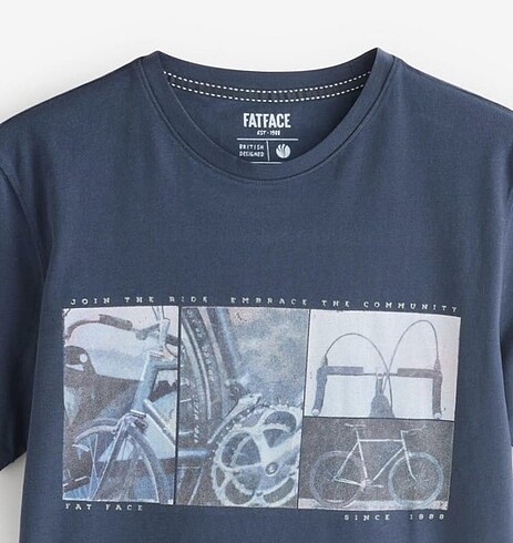 Diğer Fat Face Unisex Lacivert Tshirt