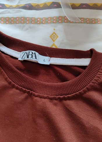 Kadın Kahverengi Baskılı Pamuklu Sweatshirt