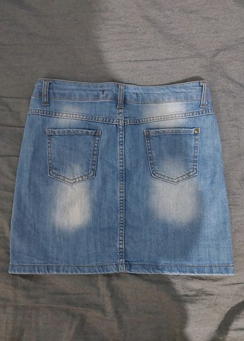 Stradivarius Eskitme Denim Mini Etek
