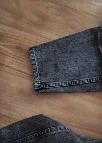32 Beden gri Renk Gri Bol Kesim Kadın Denim Pantolon