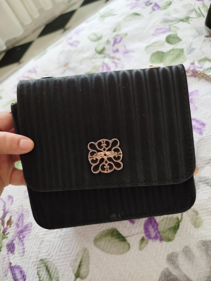 Bordo Deri Kadın Çanta Tokalı Vintage - Görsel 2