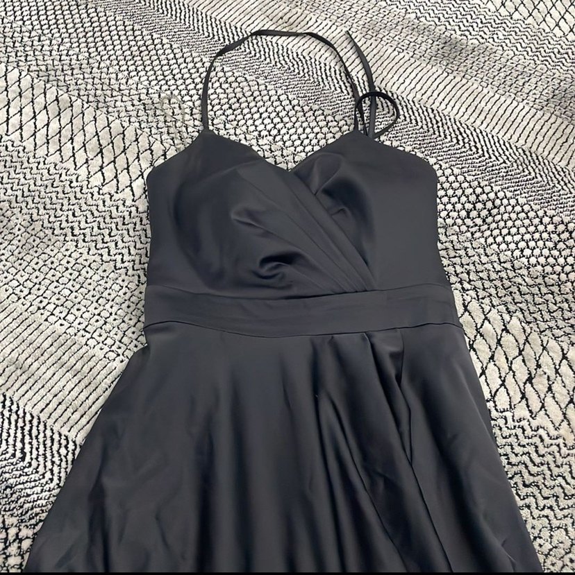 Siyah Drapeli Uzun Abiye Elbise - Görsel 3