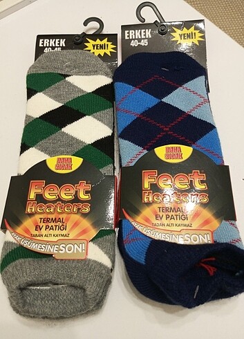 Erkek ekoseli kışlık patik çorap - Görsel 2