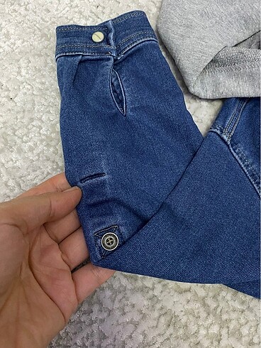 6 Yaş Beden gri Renk Lcw jean gömlek pantolon takım
