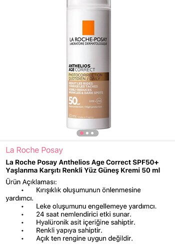 Beden Renk La Roche-Posay Anthelios Yaşlanma Karşıtı Güneş Kremi SPF 50