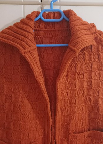 KİREMİT RENGİ YENİ ÖRÜLDÜ YELEK - Görsel 6