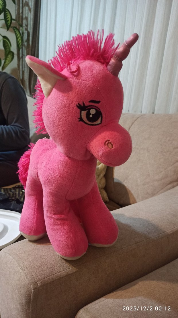 Pembe Renkli Unicorn Peluş Oyuncak - Görsel 2