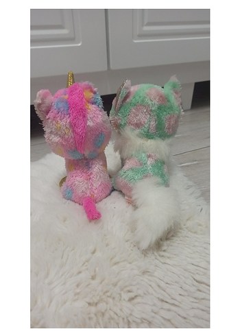 Pastel Renkli Peluş Unicorn ve Kedi Oyuncak - Görsel 4