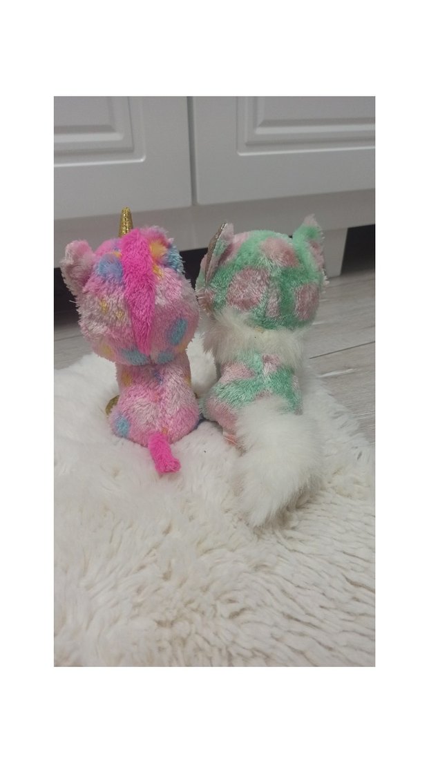 Pastel Renkli Peluş Unicorn ve Kedi Oyuncak - Görsel 4