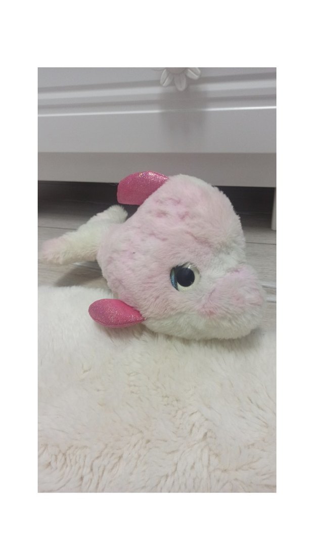 Pastel Pembe Peluş Yunus Oyuncak - Görsel 2