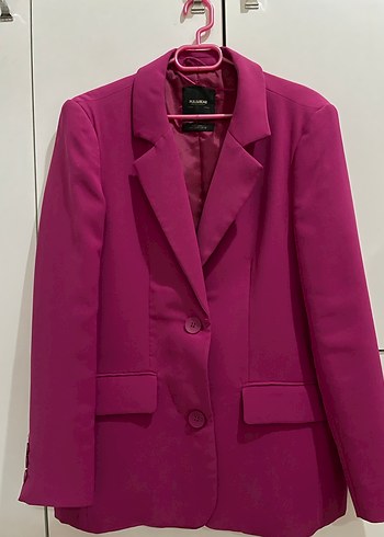 Pembe Düğmeli Kadın Blazer Ceket - Görsel 2