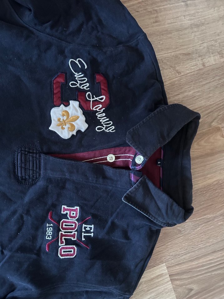 Lacivert Uzun Kollu Polo Tişört - Görsel 2