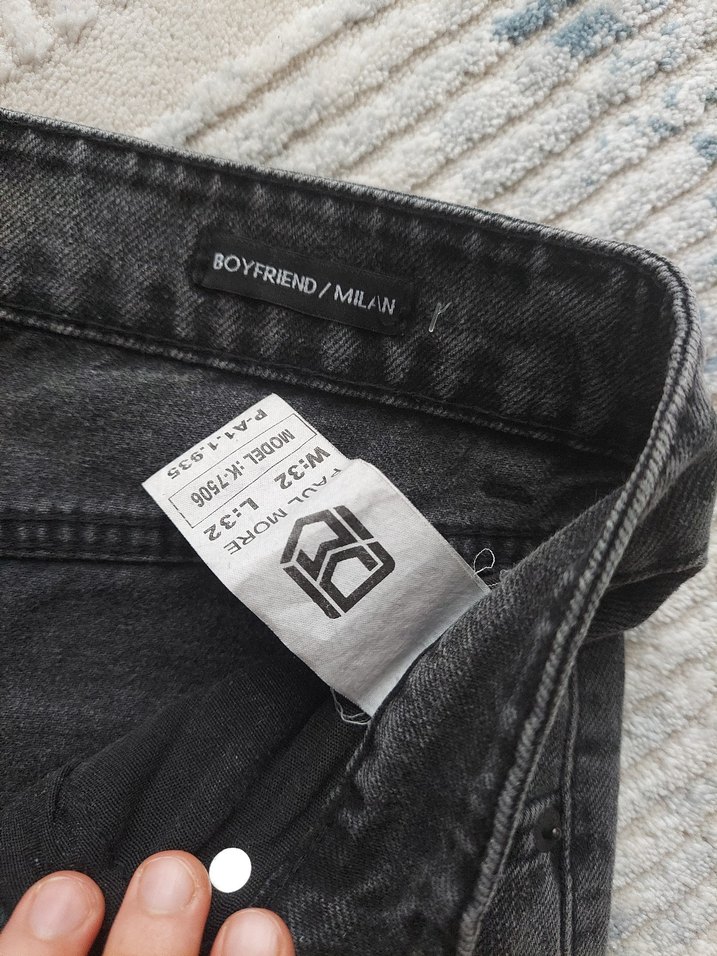 Gri Regular Fit Denim erkek boyfriend Jean - Görsel 3