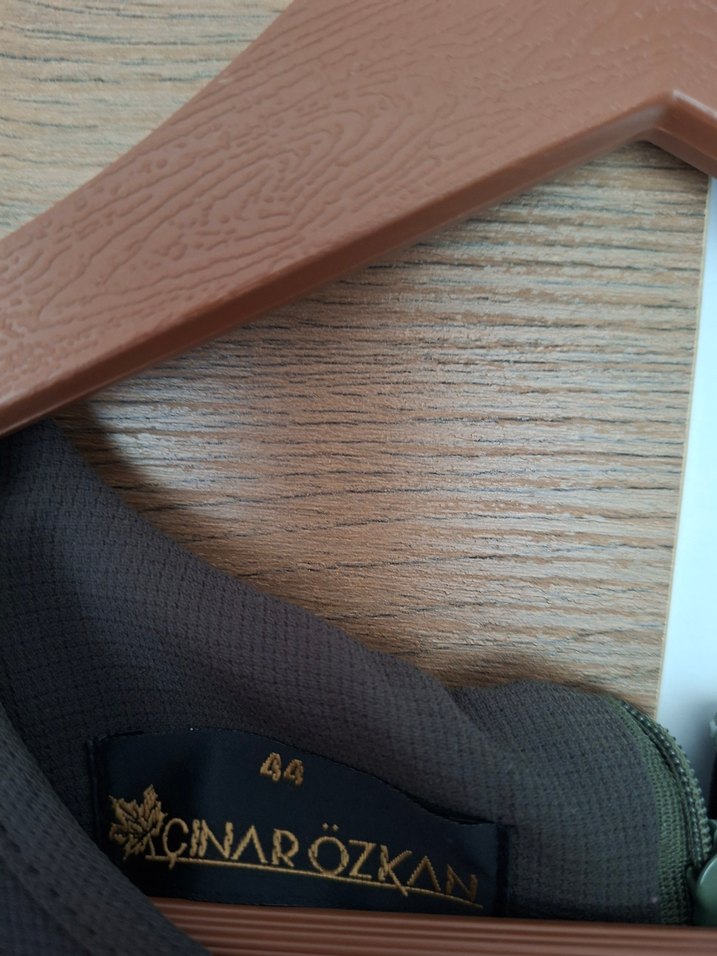 Haki yeşili Uzun Kollu Drapeli Kadın Elbise - Görsel 5