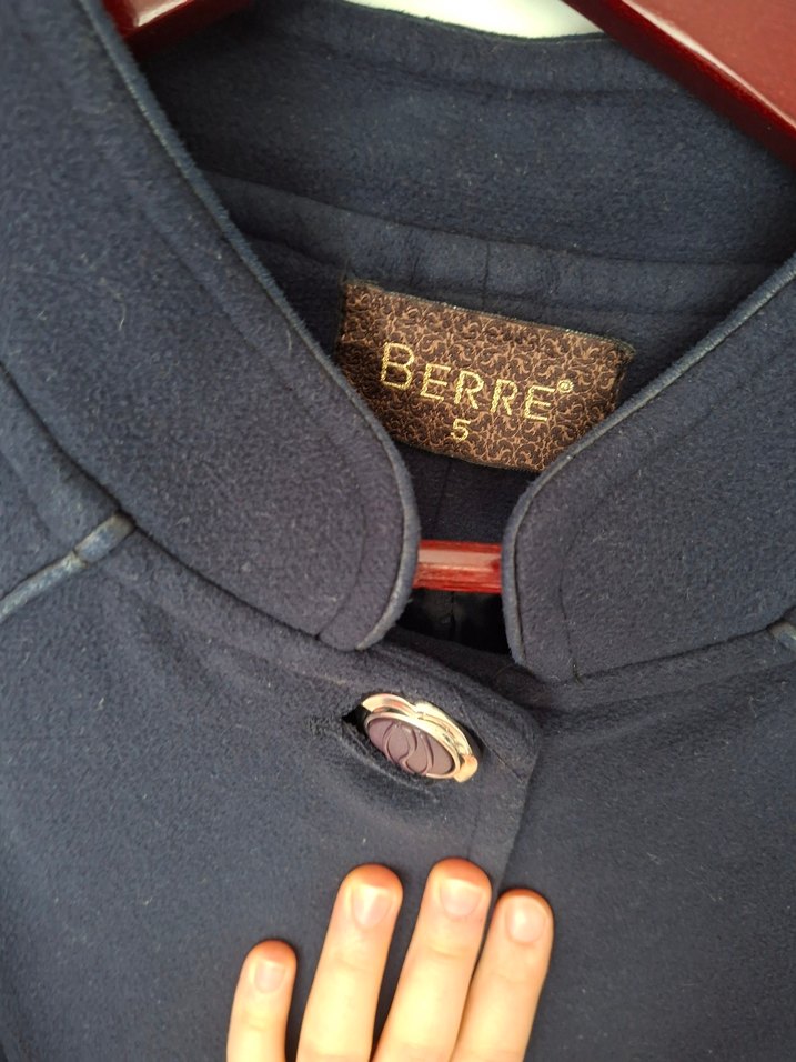 Parlamenter Mavisi Kaşe Uzun Kadın Kaban - Görsel 3