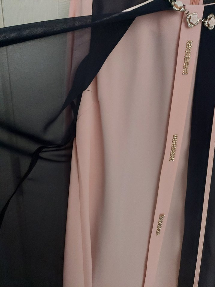 Uzun Kollu, Drapeli Parisian Stil Pudra Tunik - Görsel 5