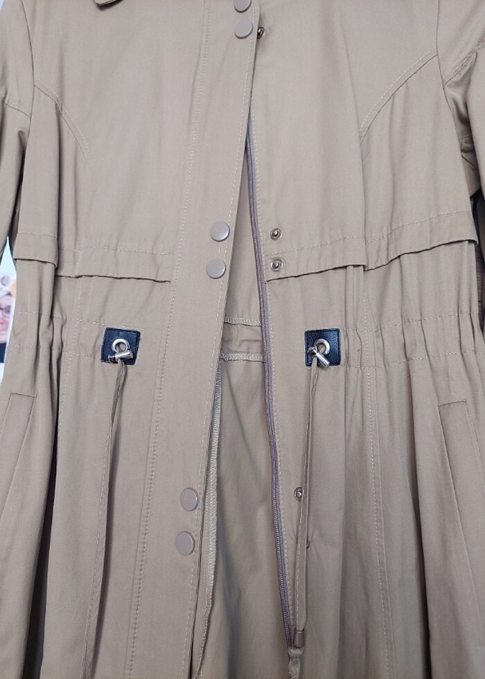 Yağ yeşili trenckot - Görsel 3