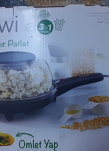 Kiwi krep omlet ve mısır patlama makinesi 