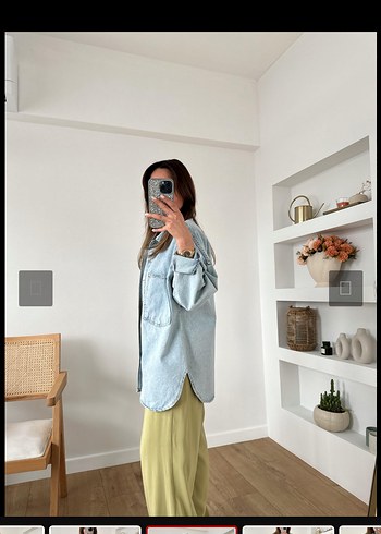 Zara Düğmeli Uzun Kollu Açık Mavi Denim Ceket