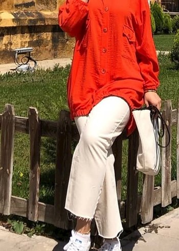 Mango Ekru düz paça jean - Görsel 4