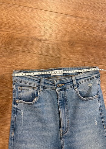 Kadın mavi Midi Denim Jean - Görsel 2