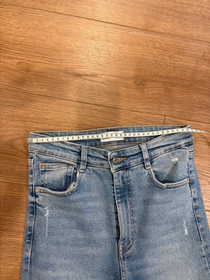 Kadın mavi Midi Denim Jean - Görsel 2