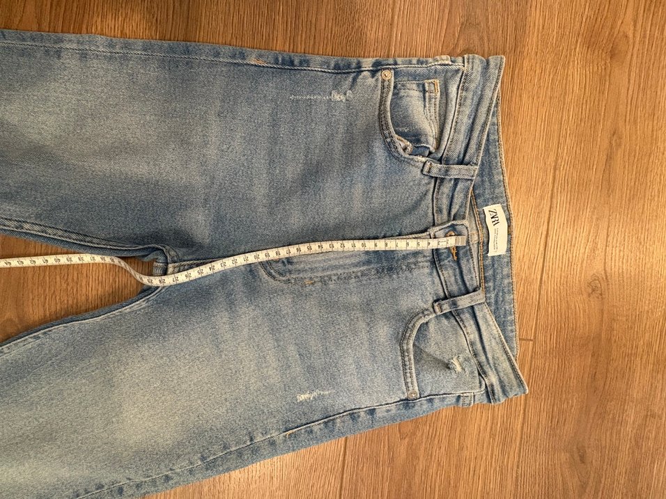 Kadın mavi Midi Denim Jean - Görsel 3