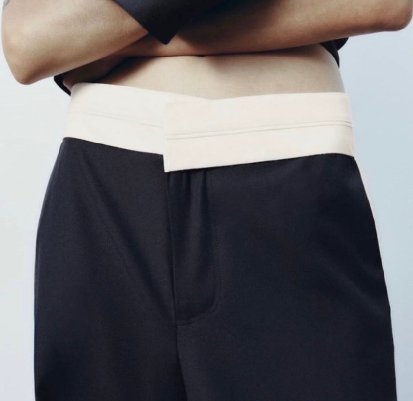 Zara lacivert kumaş pantolon - Görsel 2