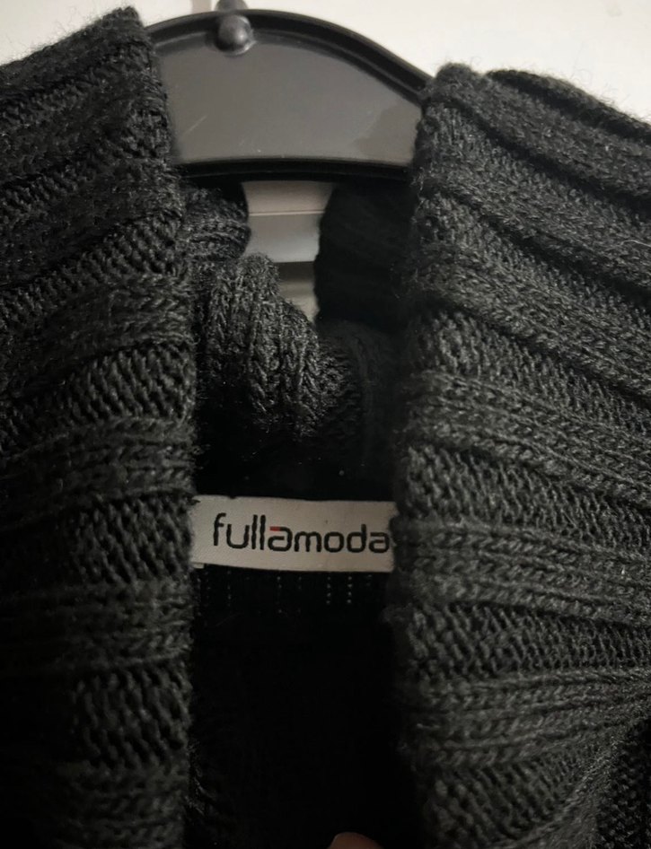 Siyah Boğazlı Triko Kadın Kazak - Görsel 5