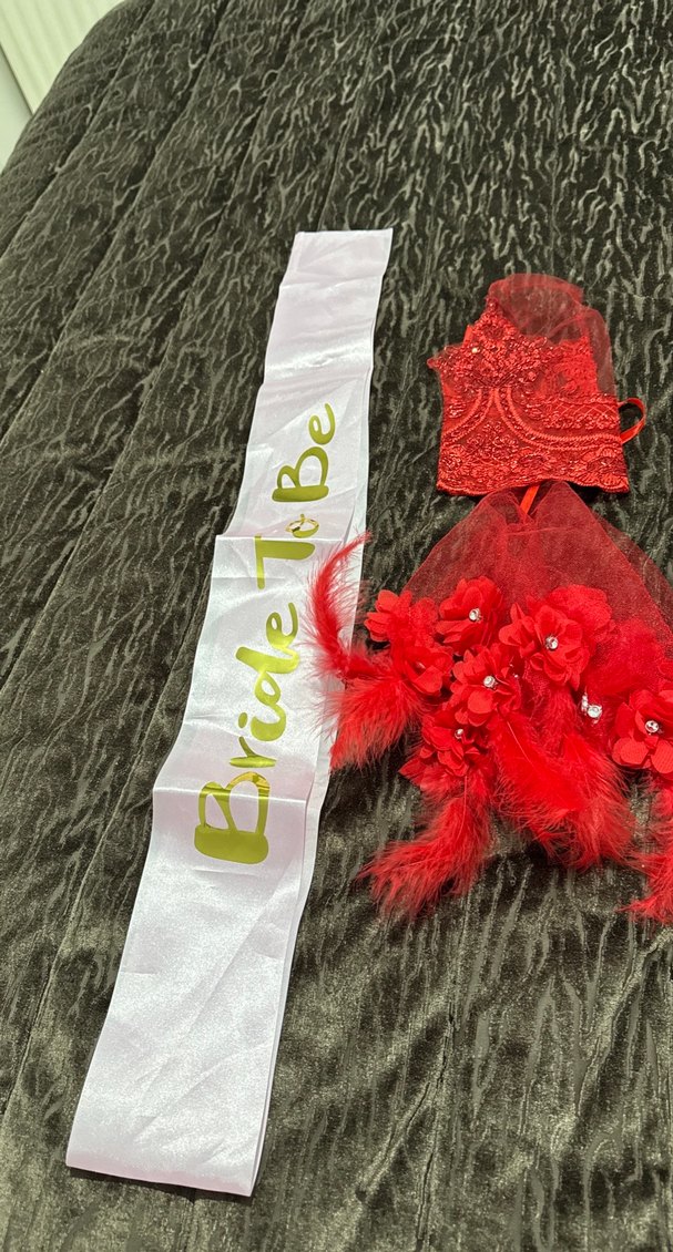 Kırmızı Dantel Bohem Gelin Aksesuar Seti - Görsel 4