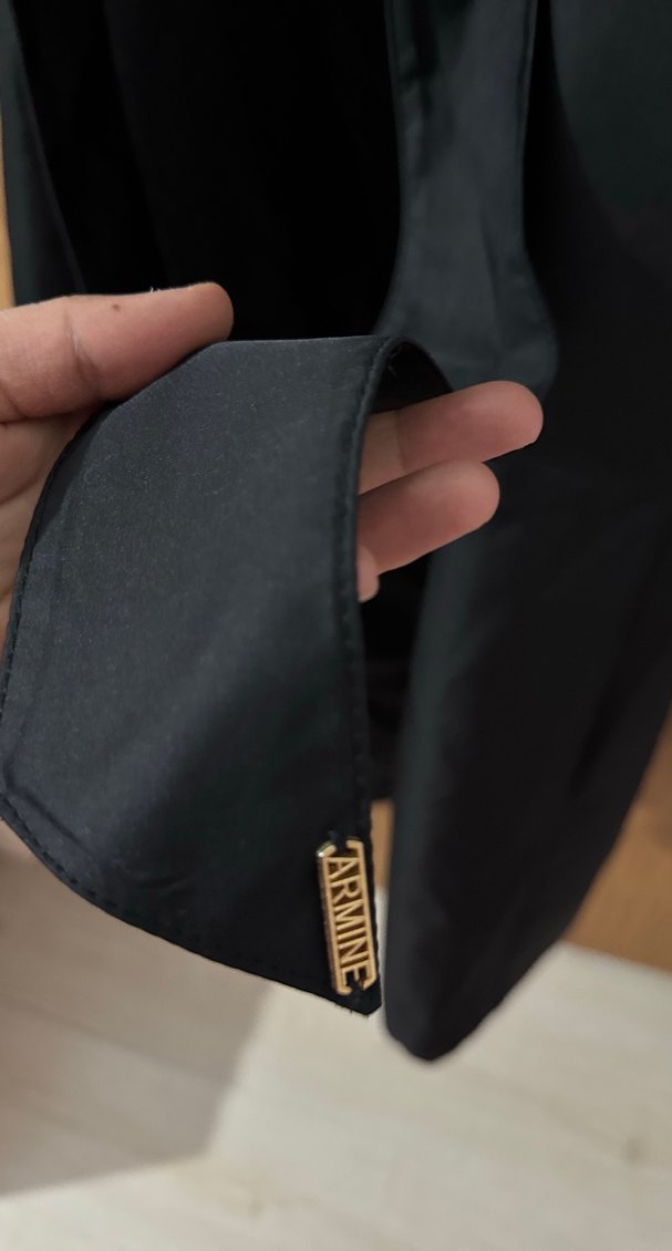 Kadın Siyah Kuşaklı Uzun Trençkot - Görsel 2