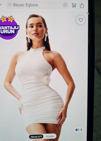 Trendyol & Milla Beyaz Mini Straplez Düğün Elbisesi
