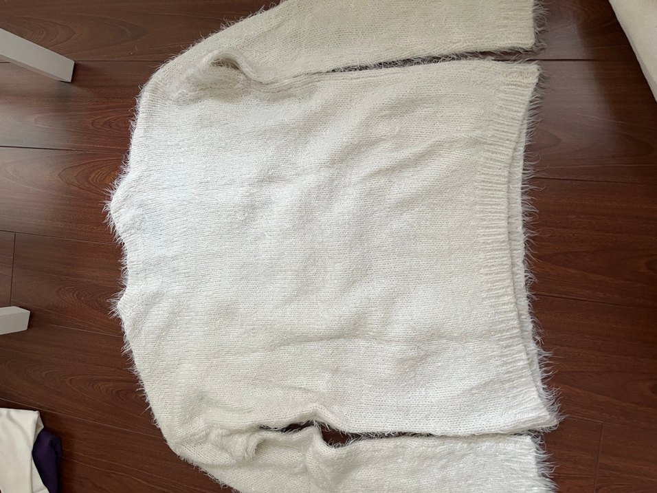 Koton beyaz Kadın tüylü Kazak - Görsel 3