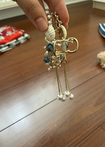 Boncuklu Altın Renkli Bohem Saç Tokası - Görsel 2